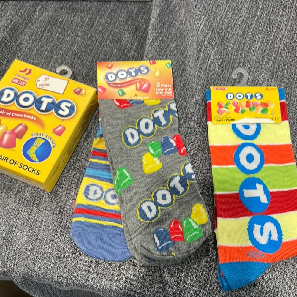DOTS Colorful Crew Socks - Gray, Blue, Multicolor